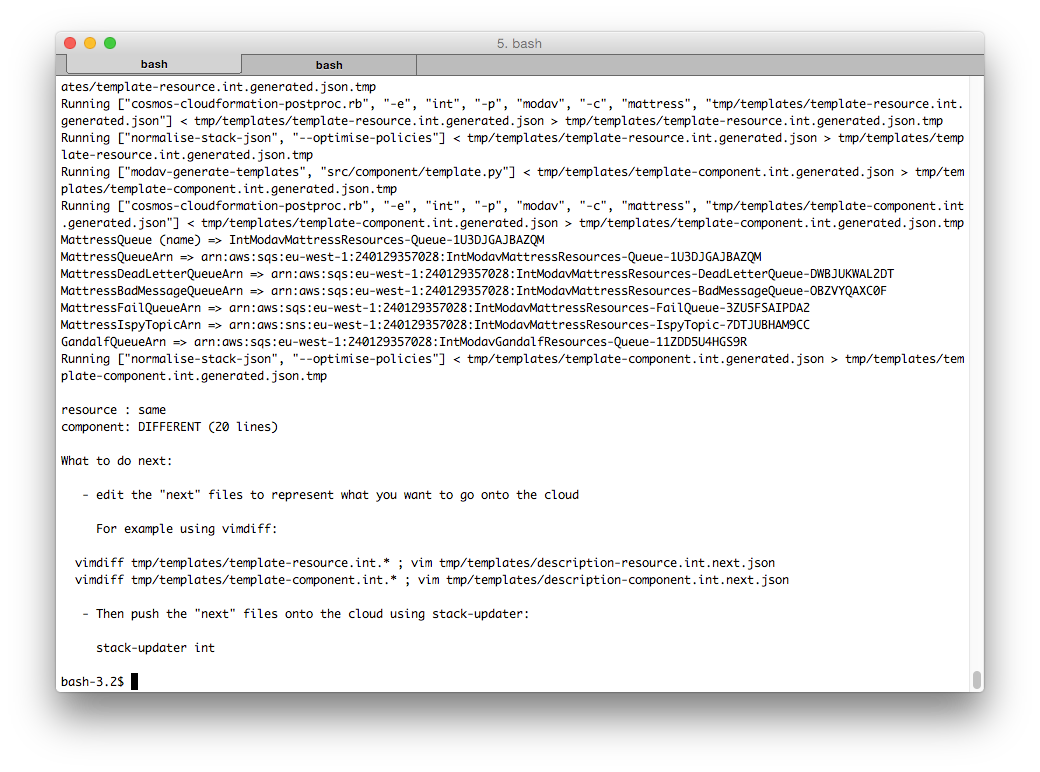 screenshot of a terminal session