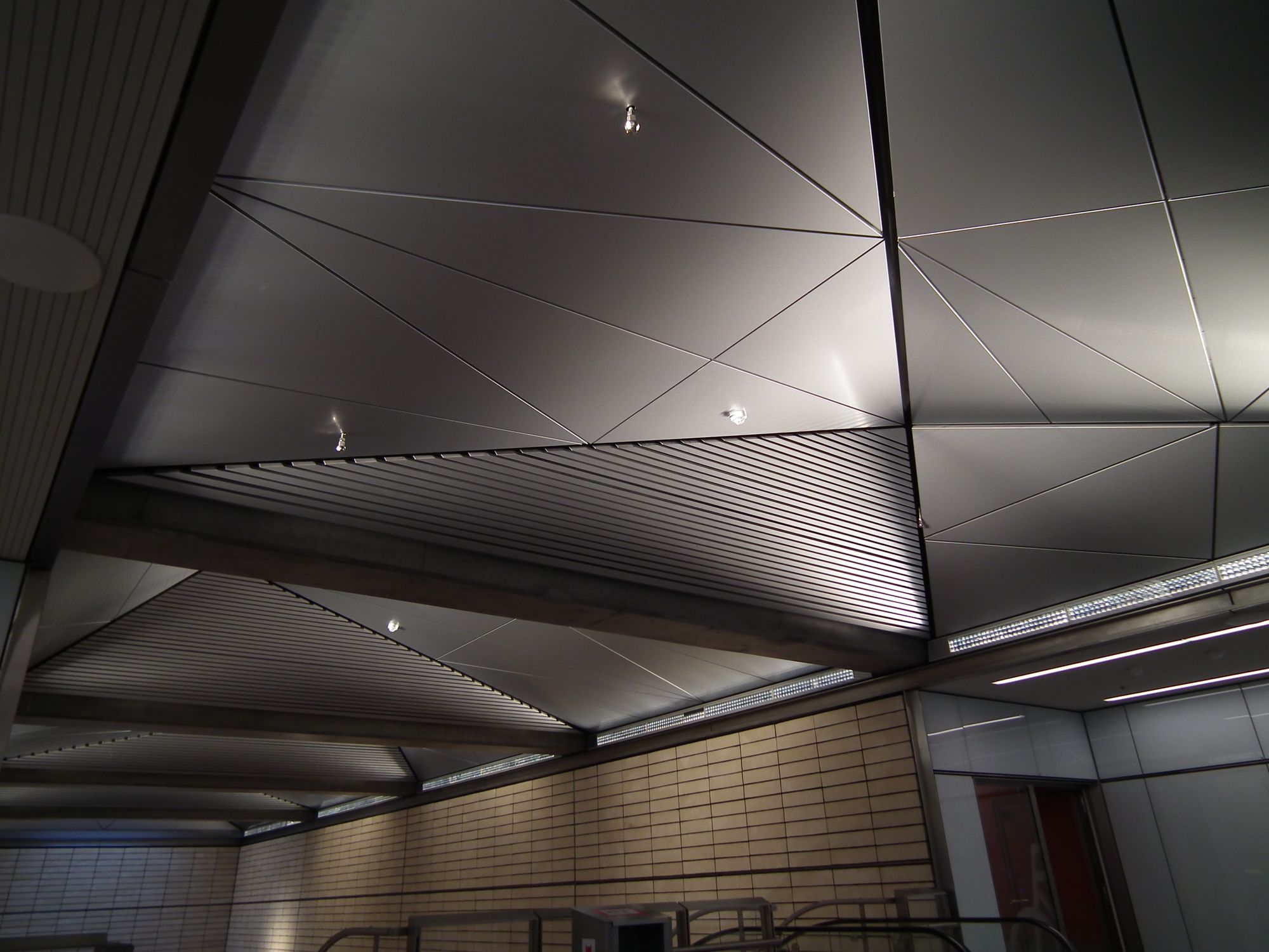 The fake skylights, with their uplighting. Actually, these ones are darker than most.